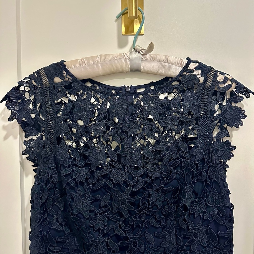Perfectly Elegant Navy Lace Dress